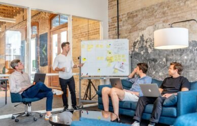 Business team discussing a transformation strategy