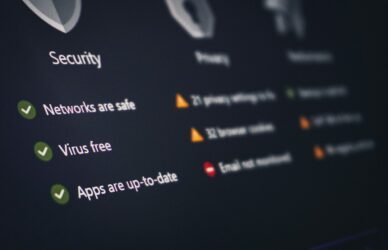 Cybersecurity software displayed on a computer screen