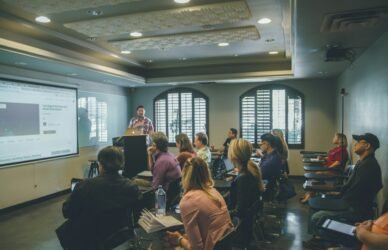 People attending a professional training session